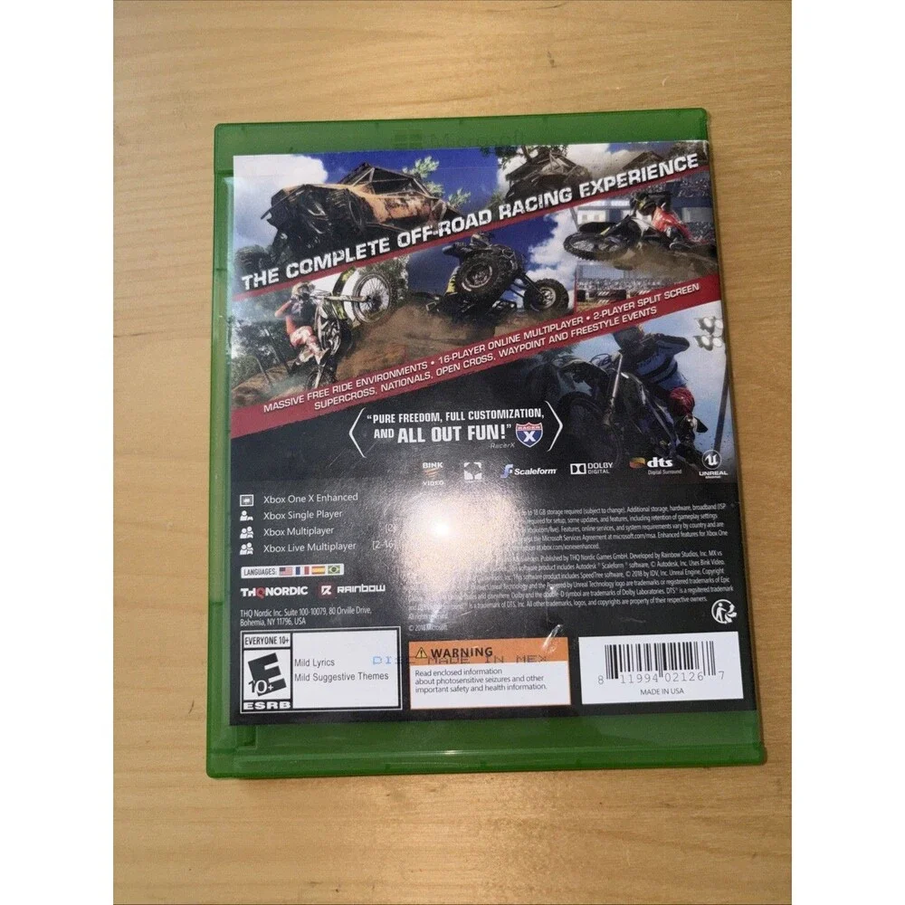 MX vs. ATV Game Disc All Out Microsoft Xbox One Dirtbike